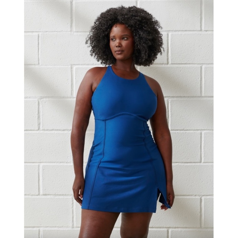 Abercrombie & Fitch Ypb Sculptlux High-neck Corset‎ Mini Dress Size M blue